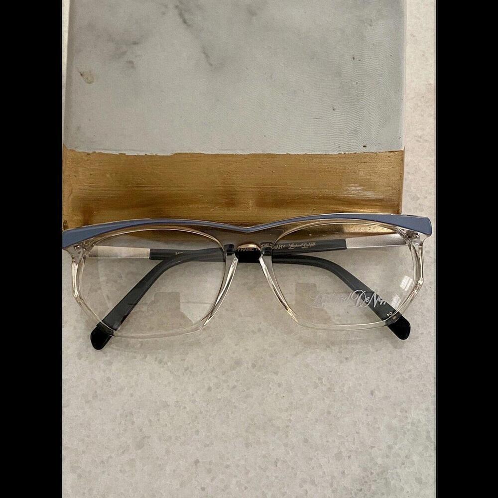 RARE NOS Vintage LEONHARD DE NEFFE 357 Unisex Eyeglasses Frames 56-16-110 BLUE